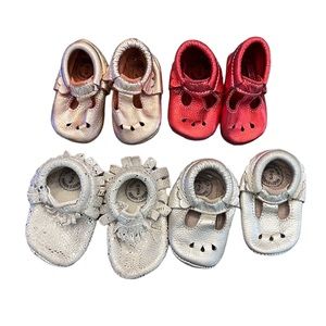 Lot of four pair Freshly Picked moccasins. Size 3